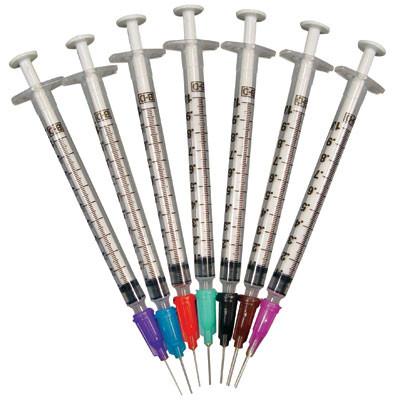 1mL syringe with blunt needle for catheterized lab animals