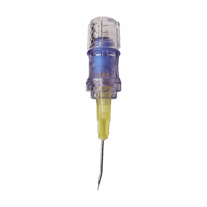 Huber Needle, Luer Injection Valve, Sterile