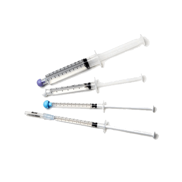 Saline prefilled syringes